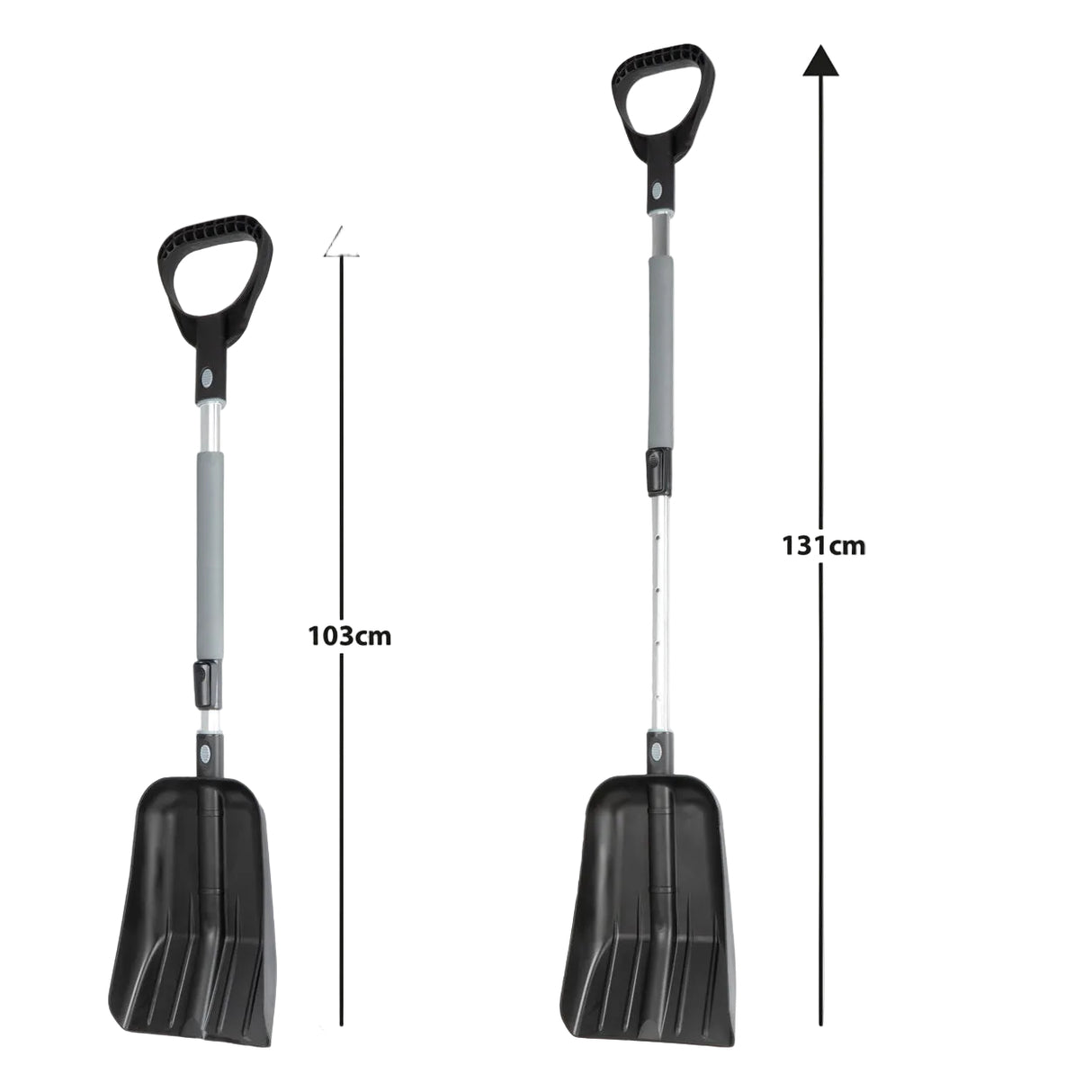 Telescopic Snow Shovel with Aluminum Handle, 103–131cm