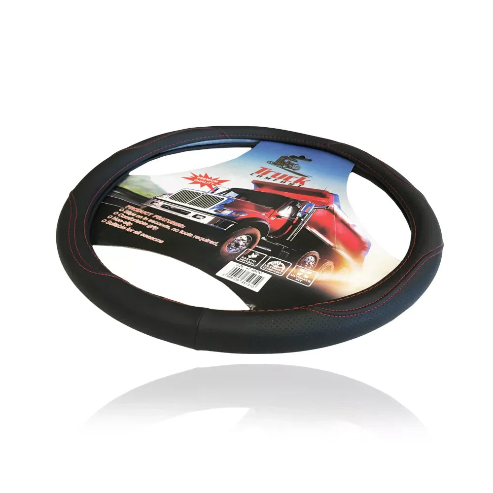 Patterned Leather-Effect Steering Wheel Cover