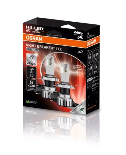 Osram Night Breaker LED Headlight Bulb Set for Cars – H4 & H7