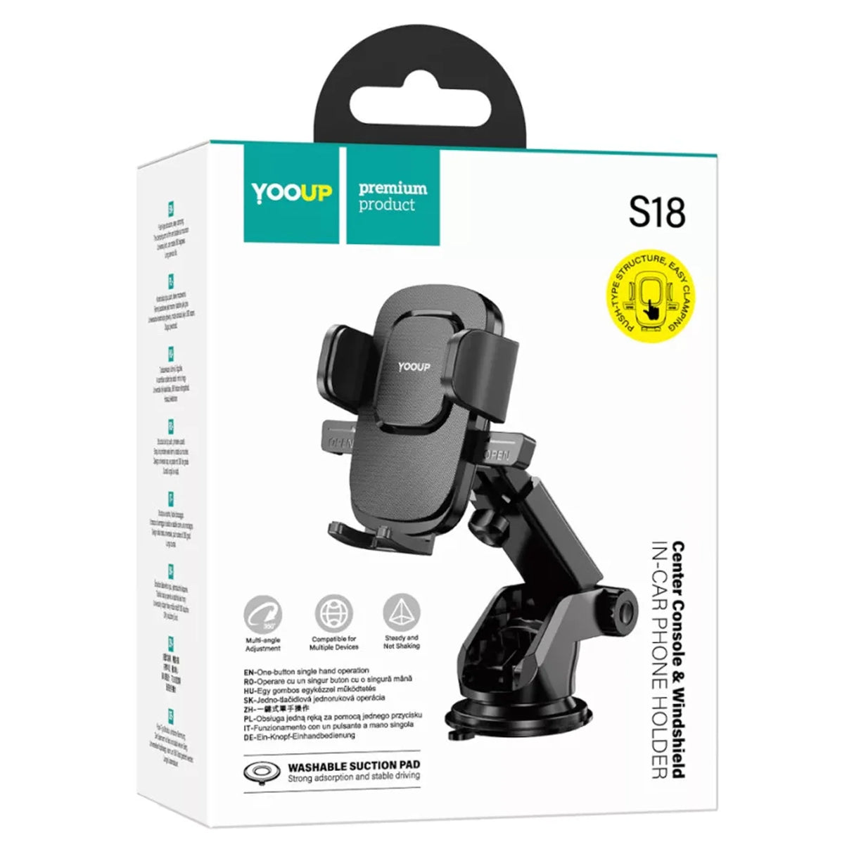 Универсална автомобилна стойка за телефон с вакуум S18
