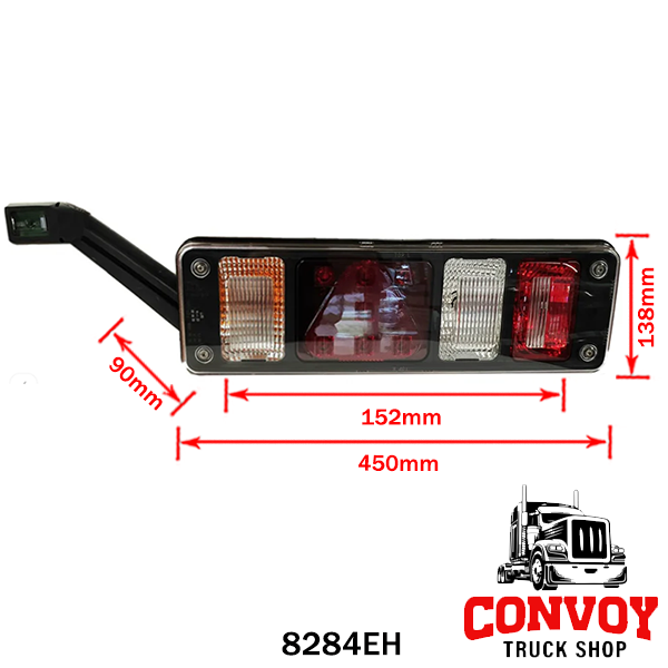 LED 7-Chamber Tail Light with Triangle Reflector and Rubber Marker for Krone Trailers