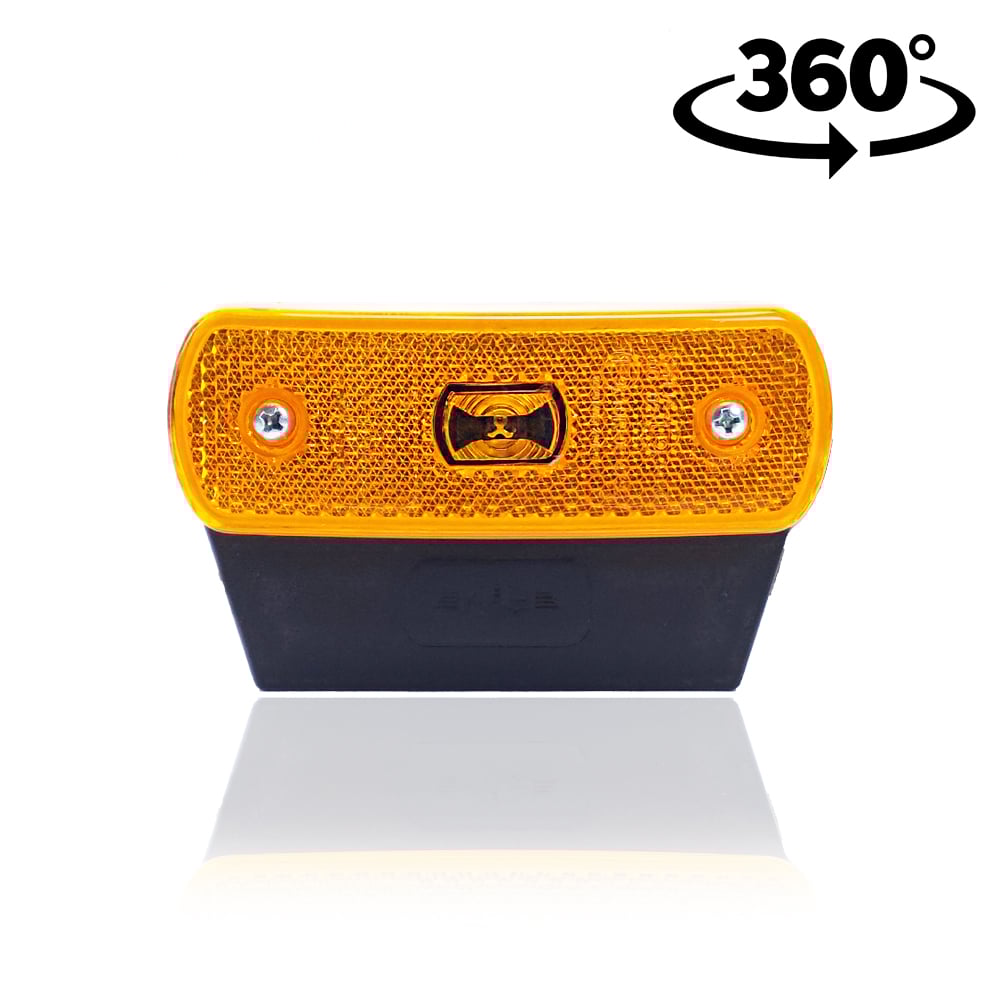 LED Position Lamp with Rounded Holder - Amber