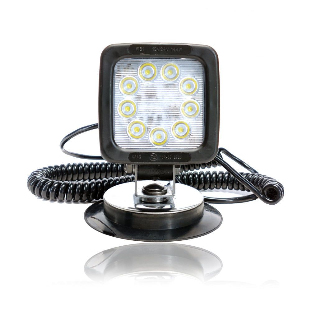 Square LED Work Light with Magnetic Base and Cigarette Lighter Plug