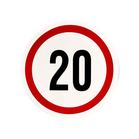 Reflective Speed Limit Sticker – 13 cm & 19 cm