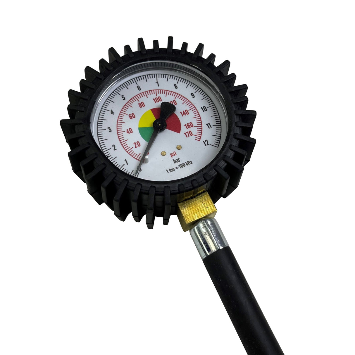 Tire Pressure Gauge with Hose, Up to 12 Bar