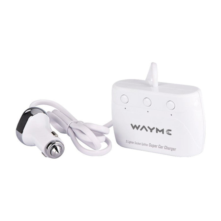 3-Port Car Cigarette Lighter Splitter with 2 USB Ports