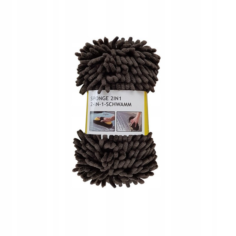 2-in-1 Car Wash Chenille Sponge & Brush