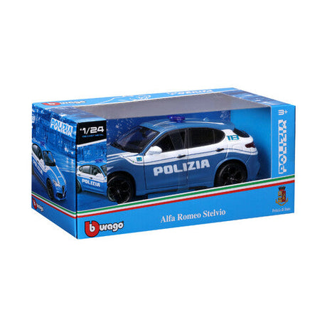 1:24 Scale Police Car Model – Alfa Romeo Giulia / Stelvio | Burago