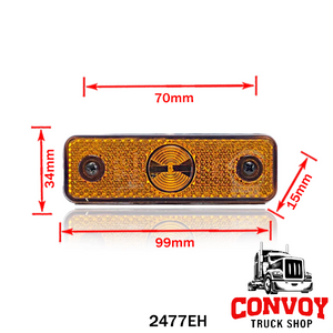 Flatpoint Aspöck Amber LED Side Marker Light – Recessed Mount