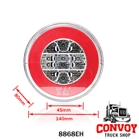 Round LED Stripe Lamp with Indicator, Transparent, 12/24V