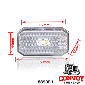 Rectangular LED Side Marker Lamp 2LED 12/24V