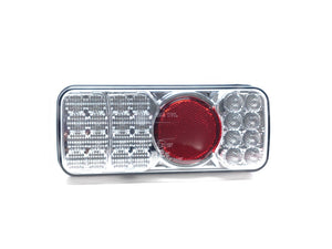 LED Rear Light 5-Function with Clear Lens 12/24V
