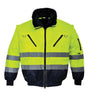 Veste pilote haute visibilité jaune et noire 3-en-1