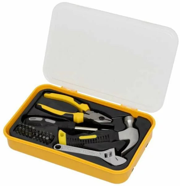 24-Piece Tool Set (Hammer, Screwdriver, Pliers, Adjustable Wrench)