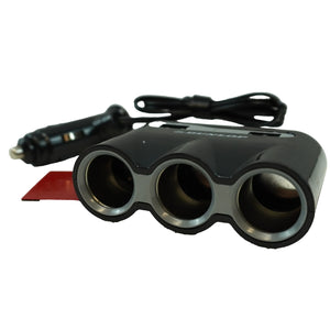 3-Socket Car Cigarette Lighter Splitter with 2 USB Ports