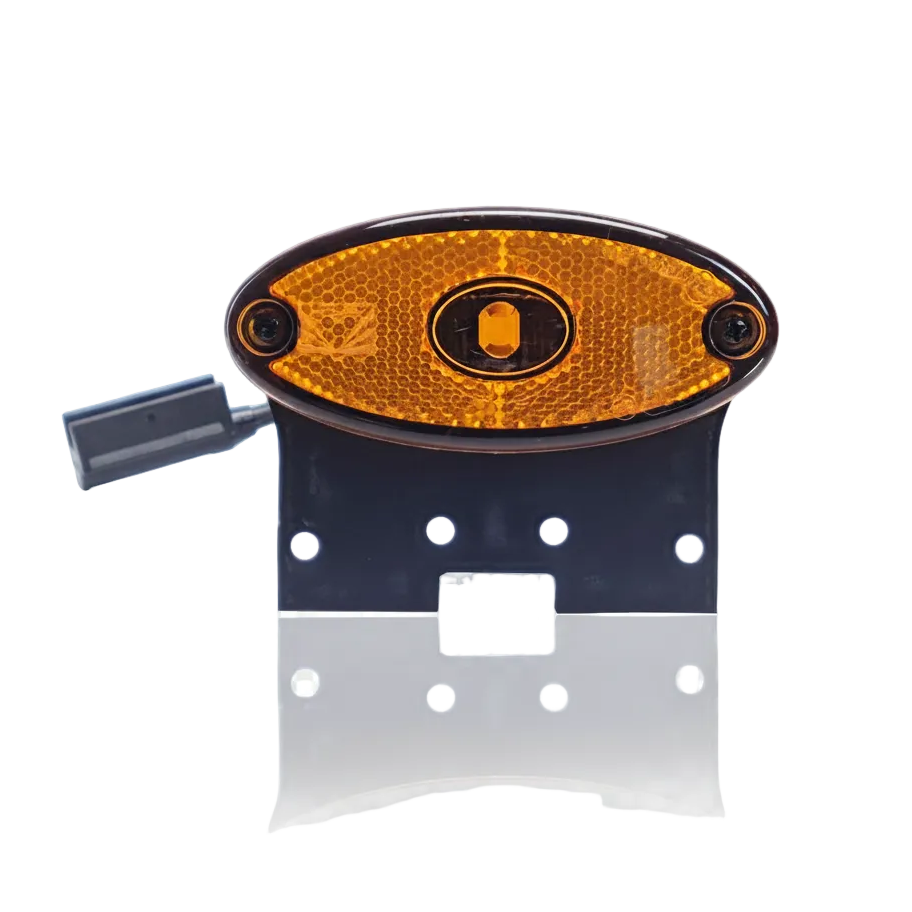 Luce di posizione LED ovale gialla con supporto Flatpoint II Aspöck