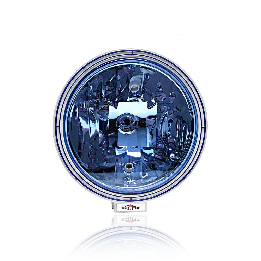 Round High Beam Spotlight with Blue Lens – 223mm