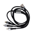 Cable USB 3 en 1 con conectores Micro USB, Type-C y Lightning – 1,2 m, 5A, Negro